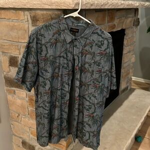 Floral Denim Short Sleeve Button Down Shirt, CPO Provisions